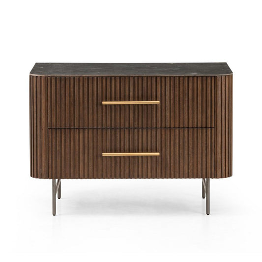 Four Hands - Collins - Fletcher Large Nightstand - Bluestone - Terra Brown Oak - 234690-001 veiw 2