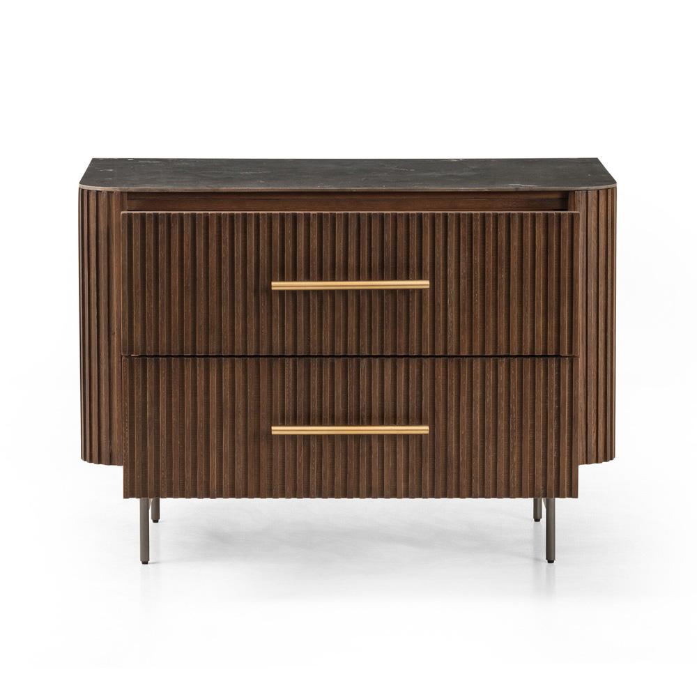 Four Hands - Collins - Fletcher Large Nightstand - Bluestone - Terra Brown Oak - 234690-001 veiw 3