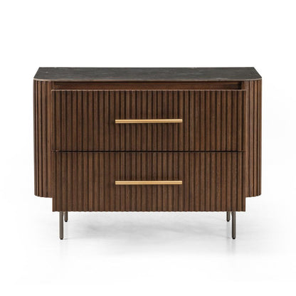 Four Hands - Collins - Fletcher Large Nightstand - Bluestone - Terra Brown Oak - 234690-001 veiw 3