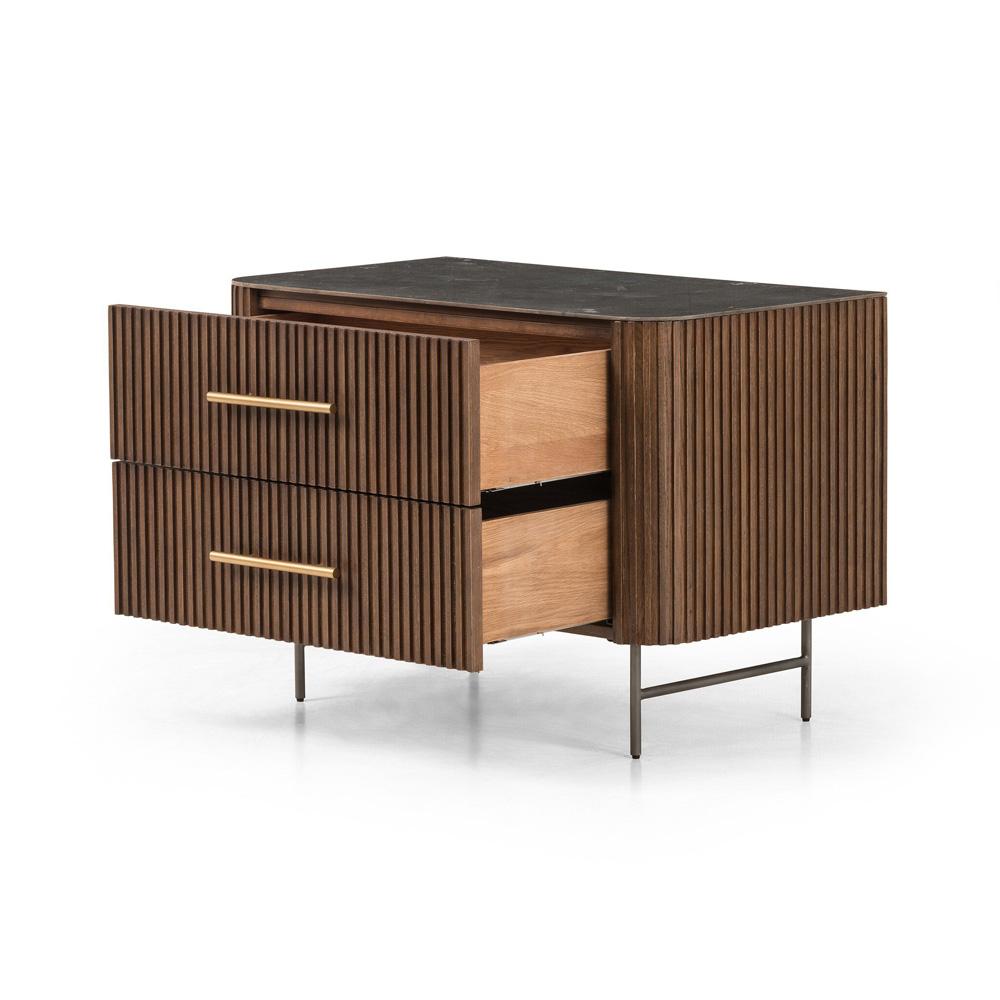 Four Hands - Collins - Fletcher Large Nightstand - Bluestone - Terra Brown Oak - 234690-001 veiw 4
