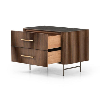 Four Hands - Collins - Fletcher Large Nightstand - Bluestone - Terra Brown Oak - 234690-001 veiw 4