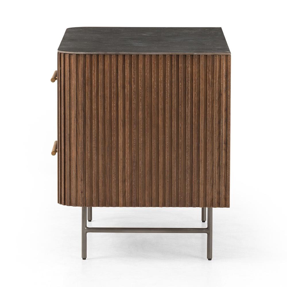 Four Hands - Collins - Fletcher Large Nightstand - Bluestone - Terra Brown Oak - 234690-001 veiw 5