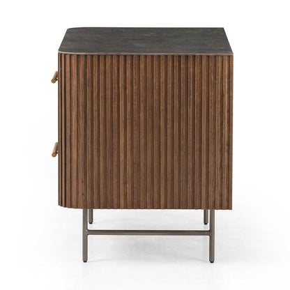 Four Hands - Collins - Fletcher Large Nightstand - Bluestone - Terra Brown Oak - 234690-001 veiw 5