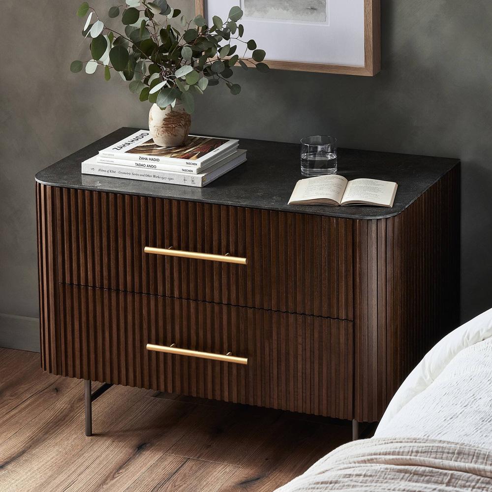Four Hands - Collins - Fletcher Large Nightstand - Bluestone - Terra Brown Oak - 234690-001 veiw 12
