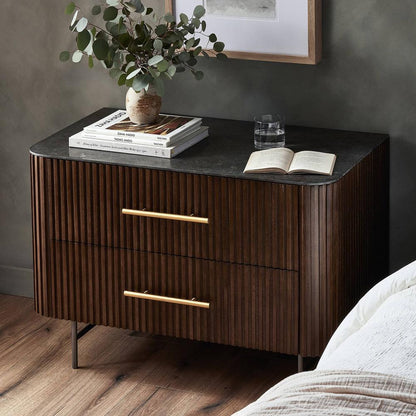 Four Hands - Collins - Fletcher Large Nightstand - Bluestone - Terra Brown Oak - 234690-001 veiw 12