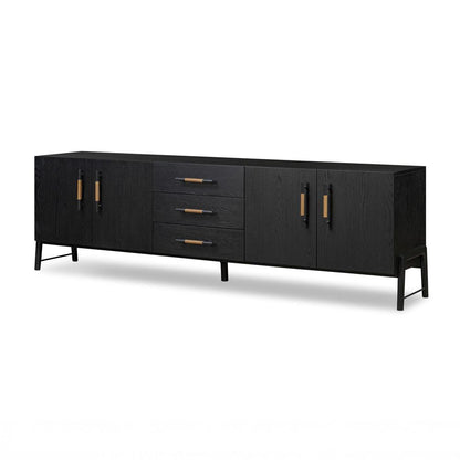 Four Hands - Filmore - Rosedale Media Console - Chaps Sand - Ebony Oak Veneer - 108672-004 veiw 1
