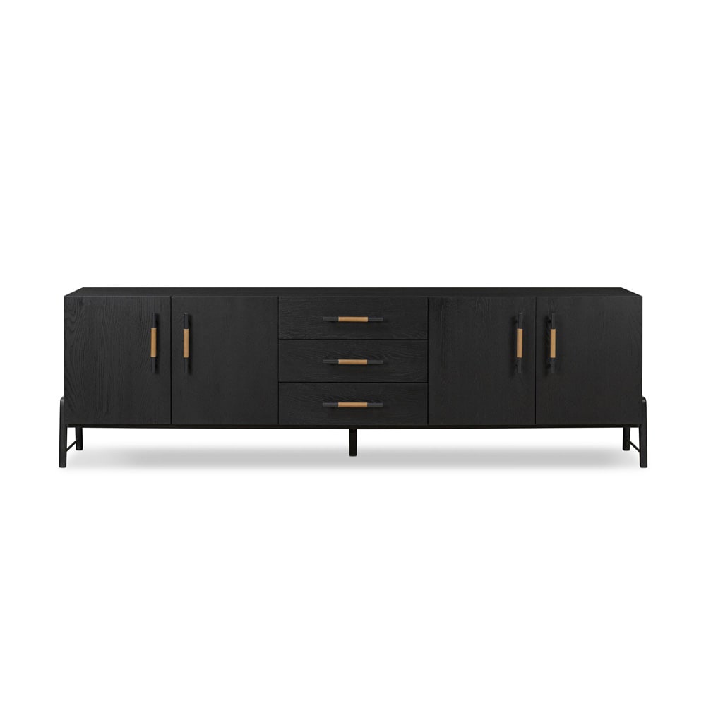 Four Hands - Filmore - Rosedale Media Console - Chaps Sand - Ebony Oak Veneer - 108672-004 veiw 2