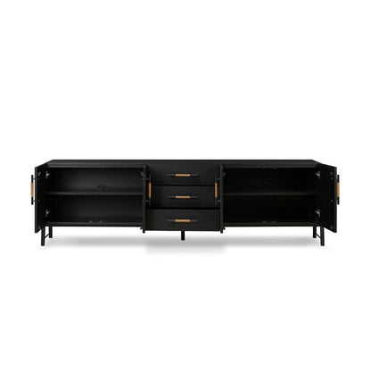 Four Hands - Filmore - Rosedale Media Console - Chaps Sand - Ebony Oak Veneer - 108672-004 veiw 3