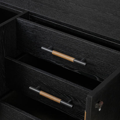 Four Hands - Filmore - Rosedale Media Console - Chaps Sand - Ebony Oak Veneer - 108672-004 veiw 11