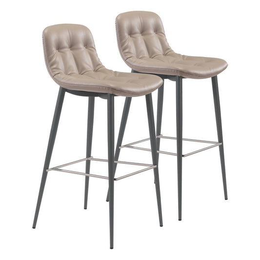 Zuo Modern - Tangiers Barstool (Set of 2) Taupe - 101086 veiw 1