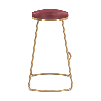 Zuo Modern - Bree Barstool (Set of 2) Burgundy & Gold - 101264 veiw 2