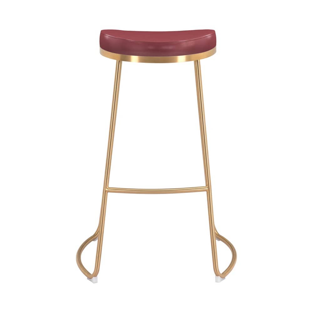 Zuo Modern - Bree Barstool (Set of 2) Burgundy & Gold - 101264 veiw 3