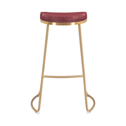 Zuo Modern - Bree Barstool (Set of 2) Burgundy & Gold - 101264 veiw 3