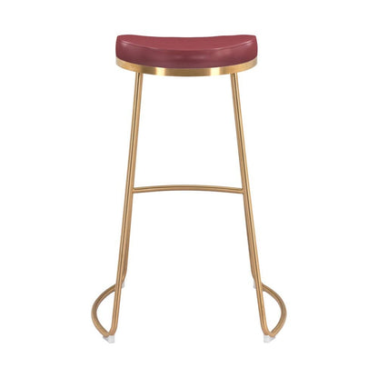 Zuo Modern - Bree Barstool (Set of 2) Burgundy & Gold - 101264 veiw 4