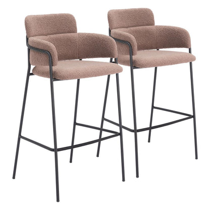 Zuo Modern - Marcel Barstool (Set of 2) Brown - 109668 veiw 1