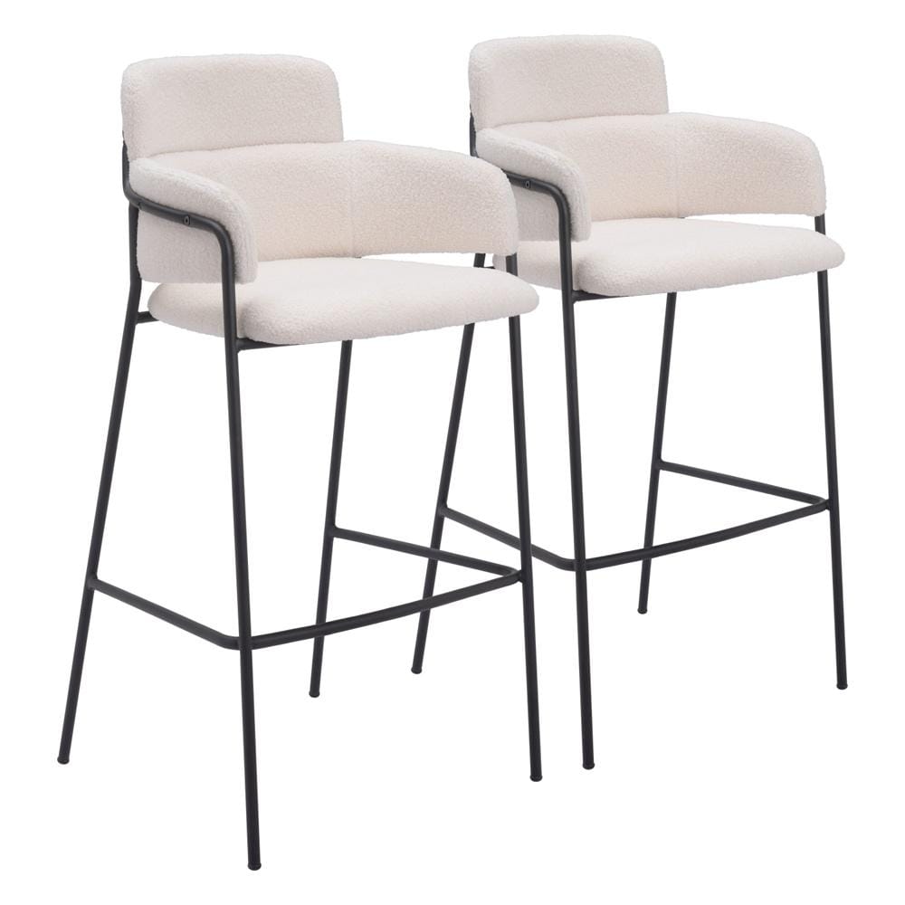 Zuo Modern - Marcel Barstool (Set of 2) Cream - 109667 veiw 1
