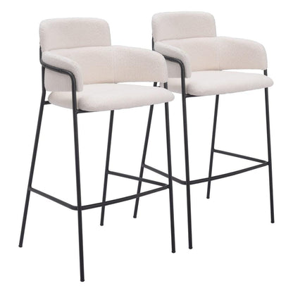 Zuo Modern - Marcel Barstool (Set of 2) Cream - 109667 veiw 1