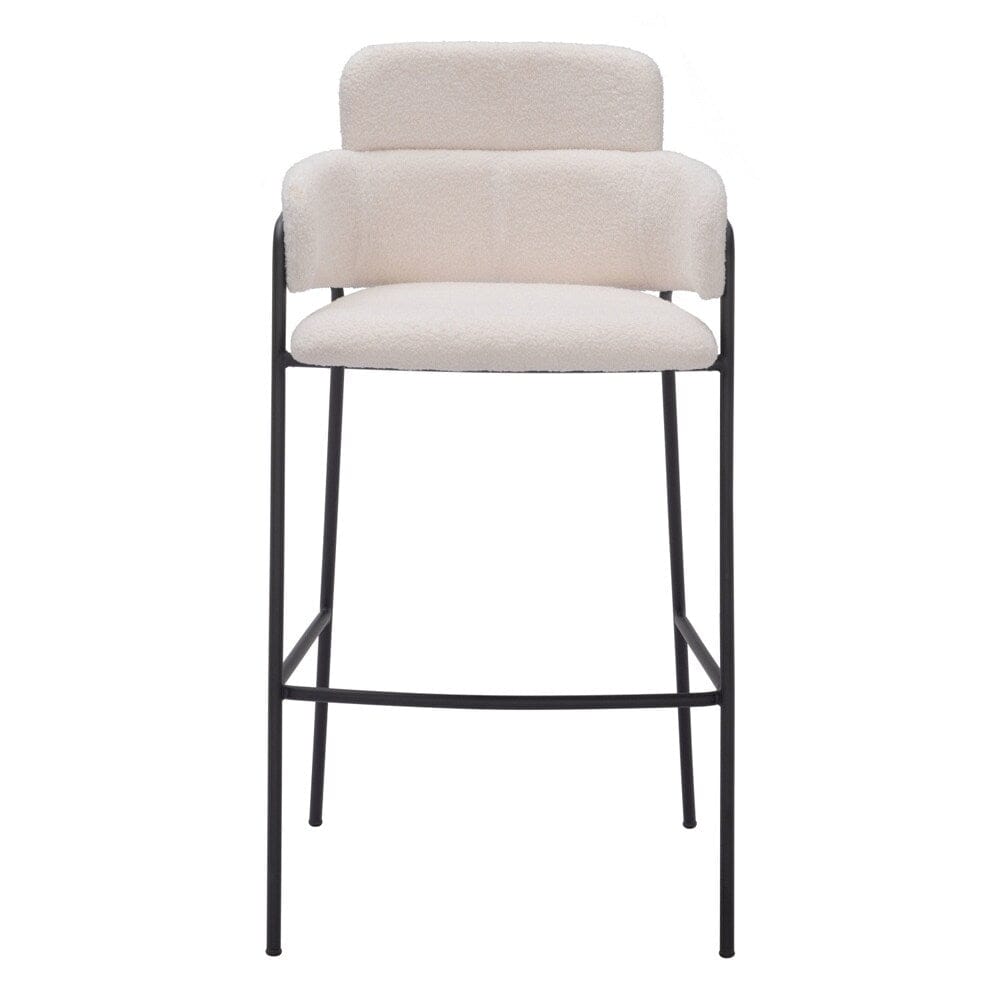 Zuo Modern - Marcel Barstool (Set of 2) Cream - 109667 veiw 3