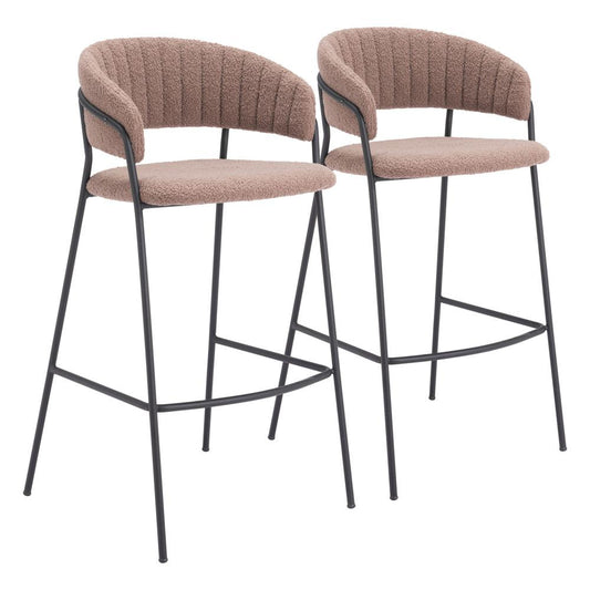 Zuo Modern - Josephine Barstool (Set of 2) Brown - 109674 veiw 1