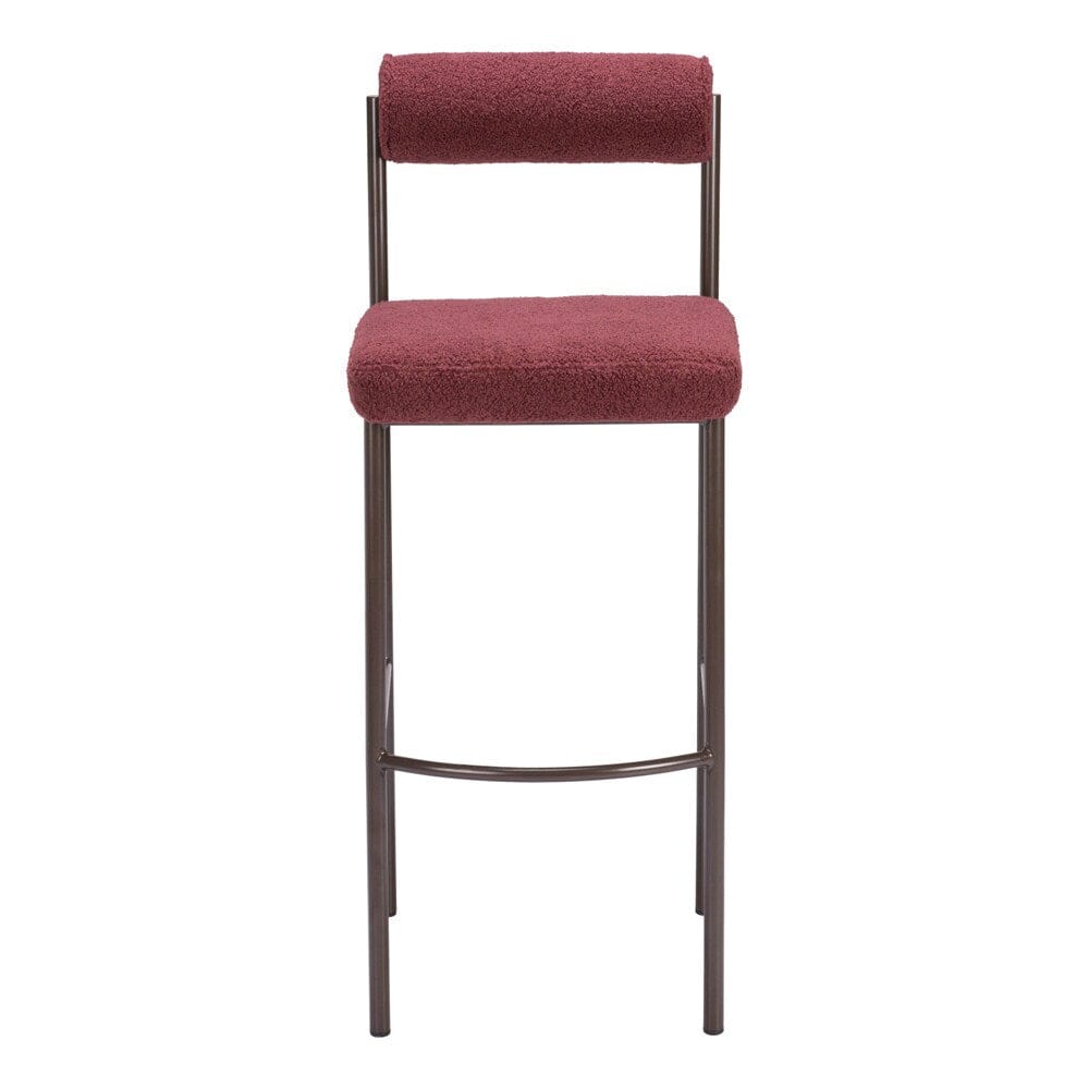 Zuo Modern - Livorno Barstool (Set of 2) Red & Bronze - 109814 veiw 3