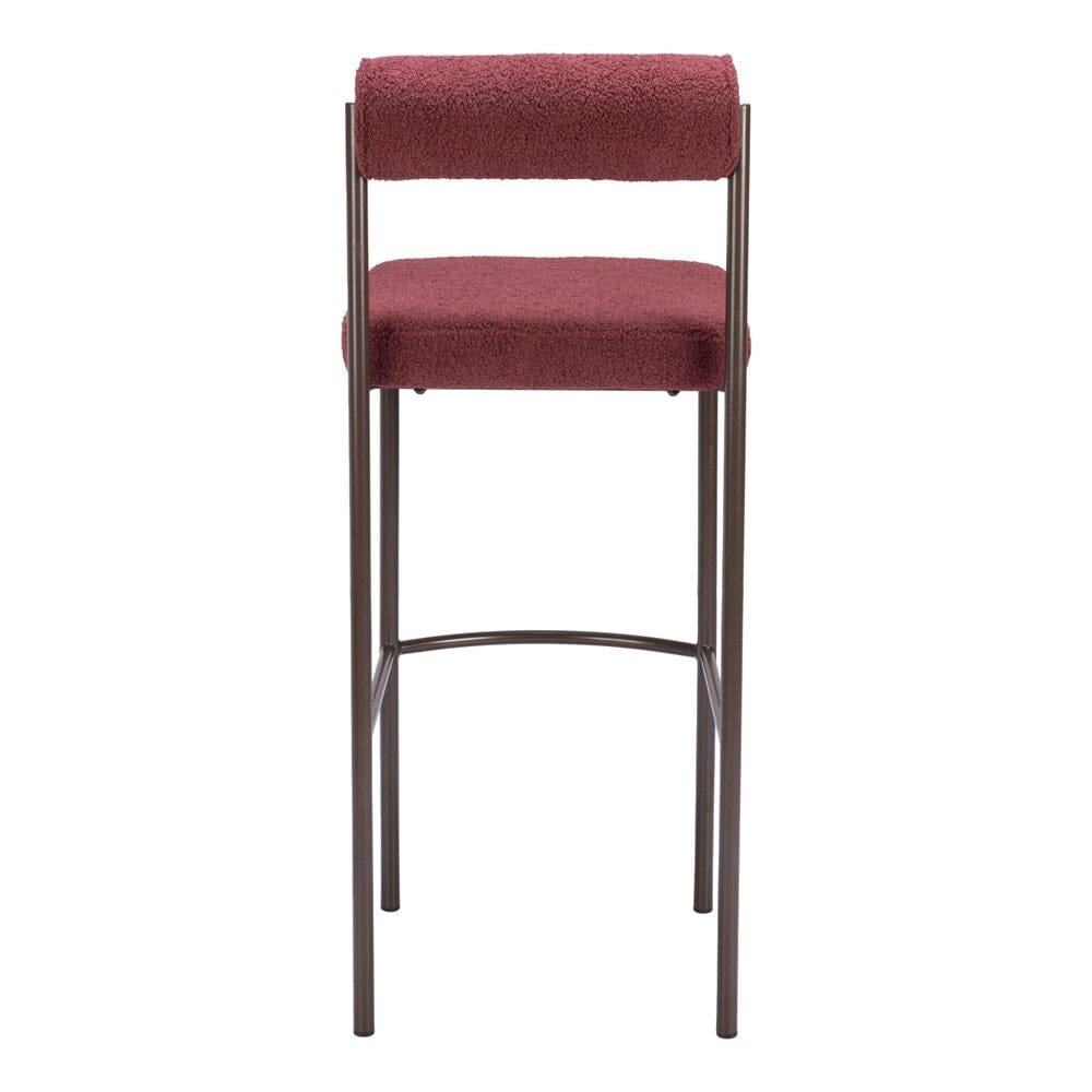 Zuo Modern - Livorno Barstool (Set of 2) Red & Bronze - 109814 veiw 4
