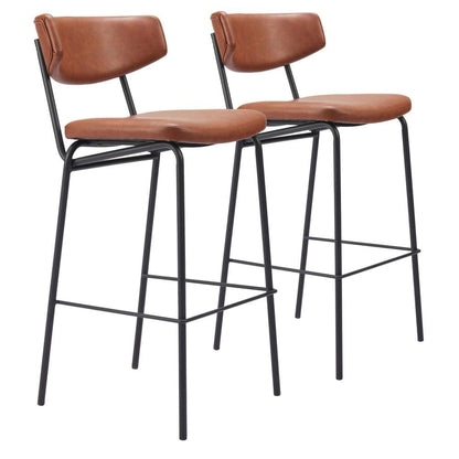 Zuo Modern - Charon Barstool (Set of 2) Vintage Brown - 110260 veiw 1