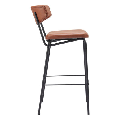 Zuo Modern - Charon Barstool (Set of 2) Vintage Brown - 110260 veiw 2