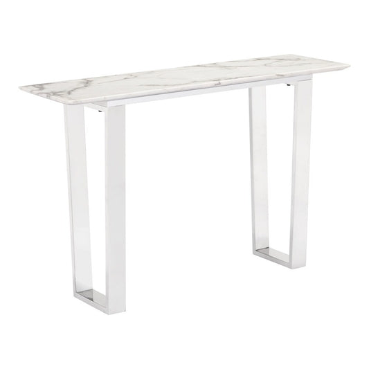 Zuo Modern - Atlas Console Table White & Silver - 100709 veiw 1