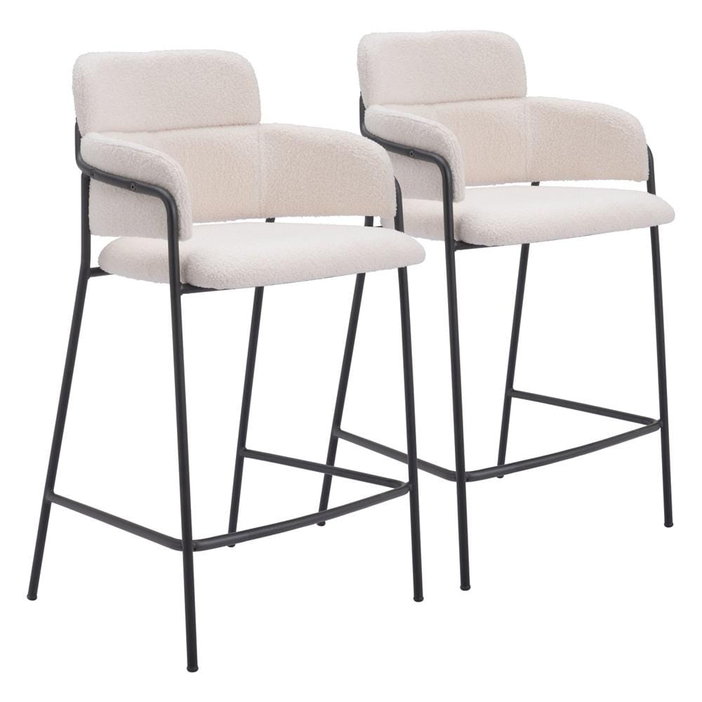 Zuo Modern - Marcel Counter Stool (Set of 2) Cream - 109665 veiw 1