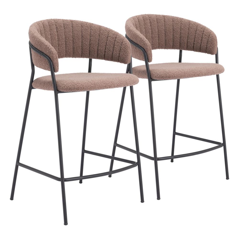 Zuo Modern - Josephine Counter Stool (Set of 2) Brown - 109672 veiw 1