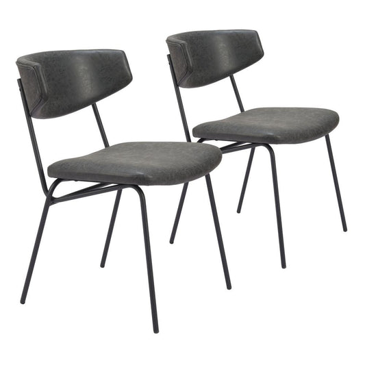 Zuo Modern - Charon Dining Chair (Set of 2) Vintage Black - 110259 veiw 1