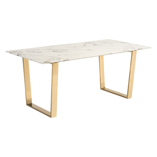 Zuo Modern - Atlas Dining Table White & Gold - 100652 veiw 1