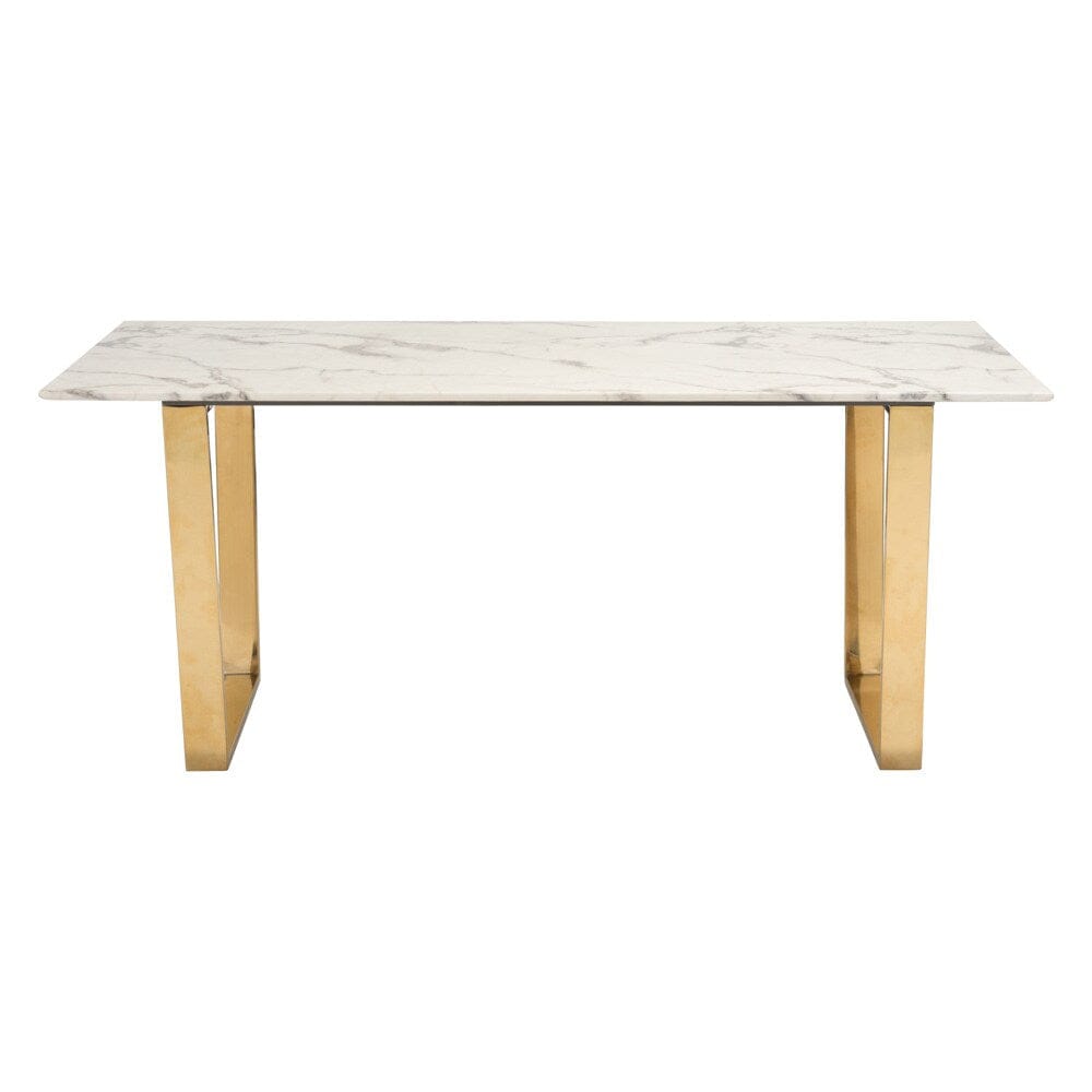 Zuo Modern - Atlas Dining Table White & Gold - 100652 veiw 3