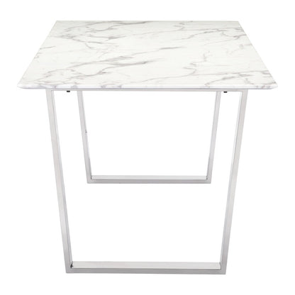 Zuo Modern - Atlas Dining Table White & Silver - 100707 veiw 2