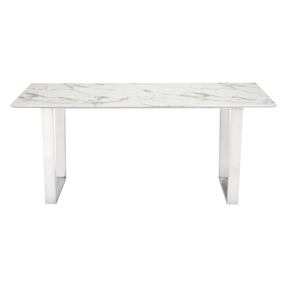 Zuo Modern - Atlas Dining Table White & Silver - 100707 veiw 3