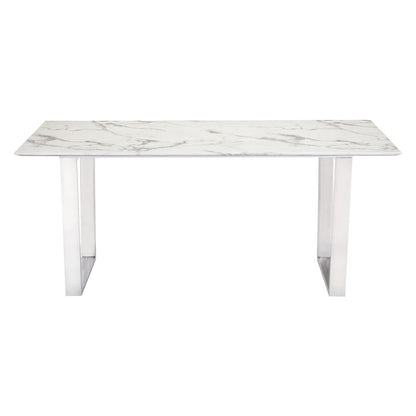 Zuo Modern - Atlas Dining Table White & Silver - 100707 veiw 3
