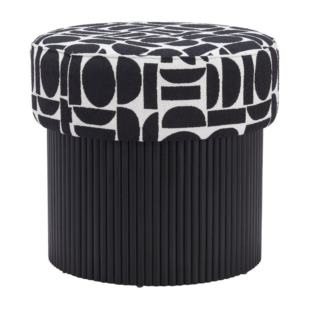 Zuo Modern - Boto Storage Ottoman Black & White - 110181 veiw 1