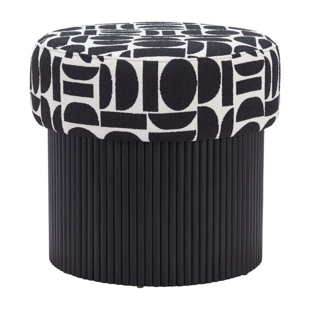 Zuo Modern - Boto Storage Ottoman Black & White - 110181 veiw 2