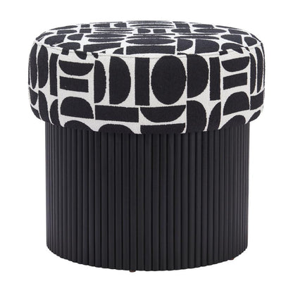 Zuo Modern - Boto Storage Ottoman Black & White - 110181 veiw 2