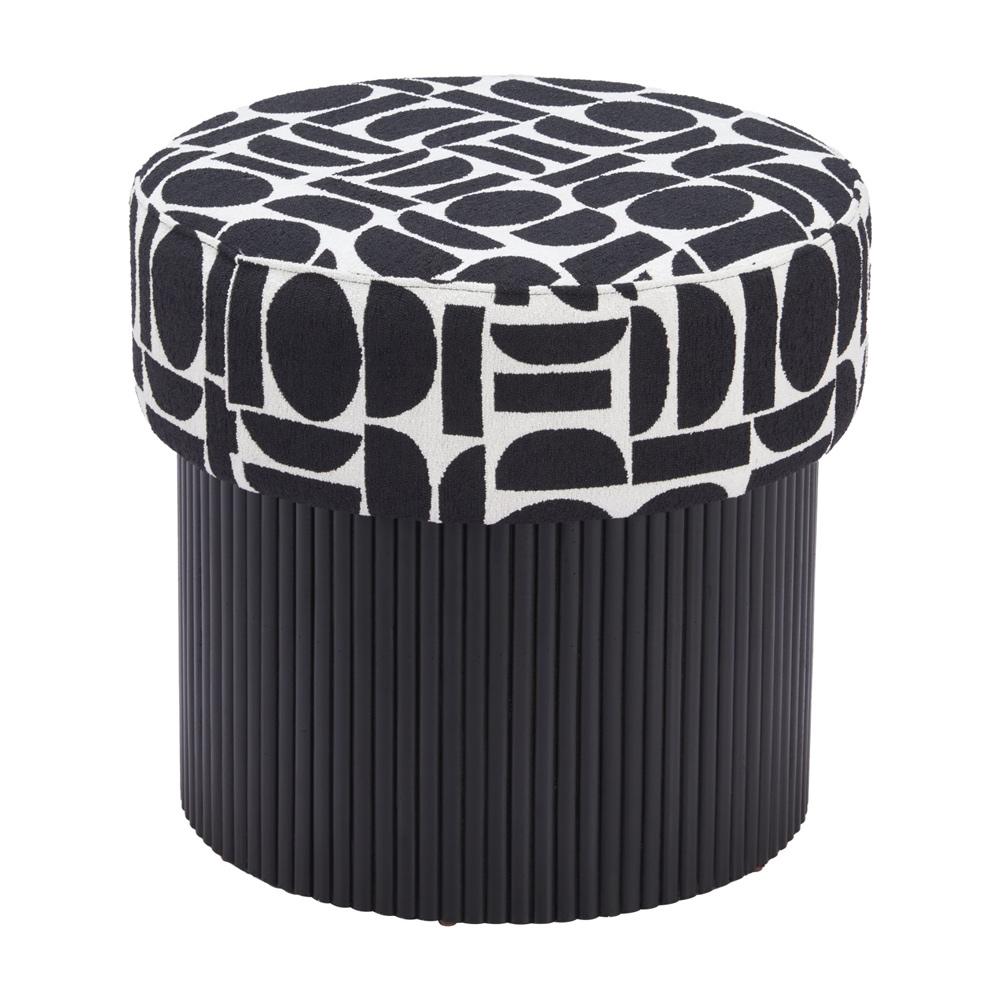 Zuo Modern - Boto Storage Ottoman Black & White - 110181 veiw 3