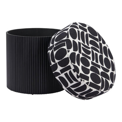 Zuo Modern - Boto Storage Ottoman Black & White - 110181 veiw 4