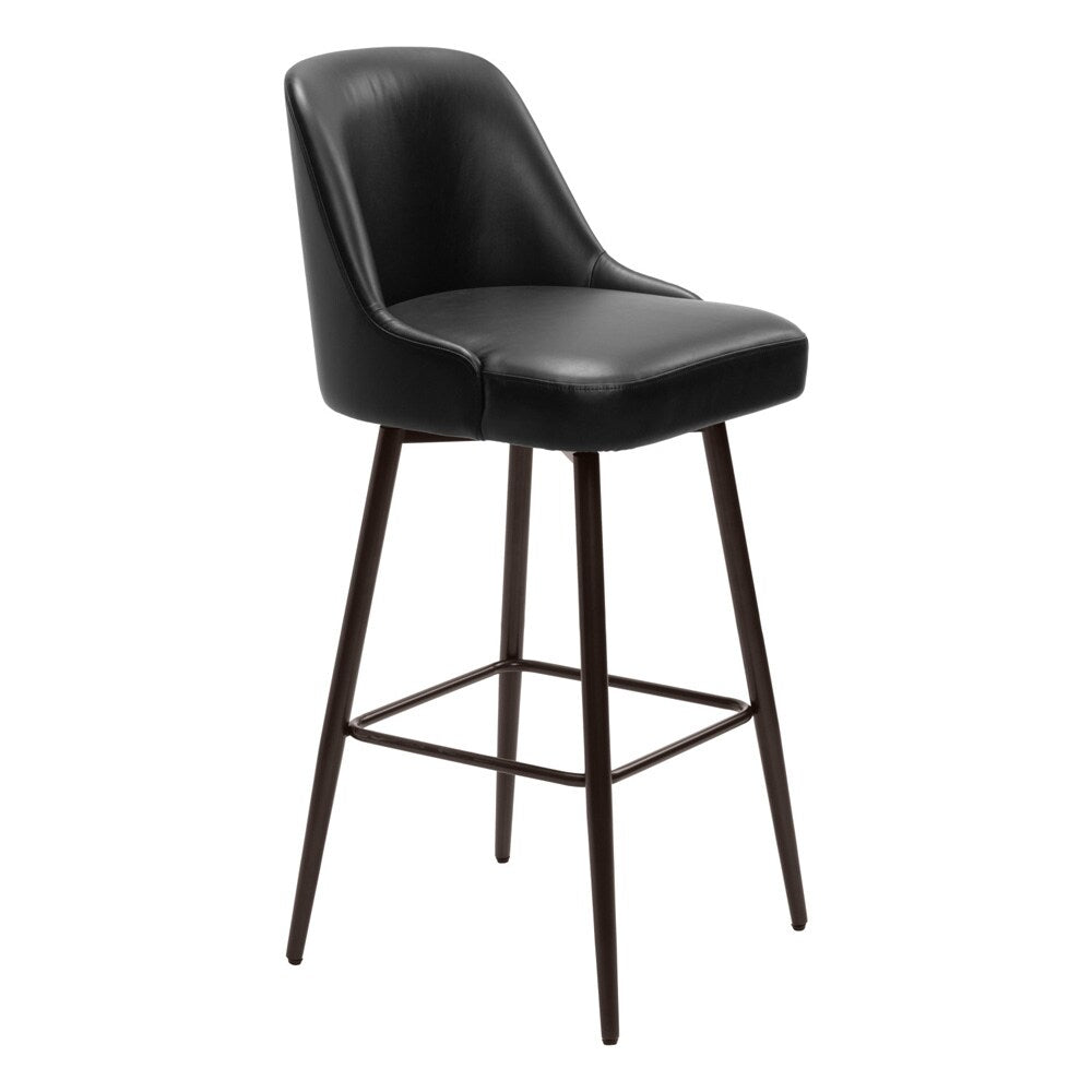 Zuo Modern - Keppel Swivel Barstool Black & Bronze - 109975 veiw 1