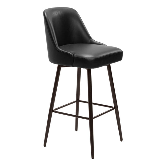 Zuo Modern - Keppel Swivel Barstool Black & Bronze - 109975 veiw 1