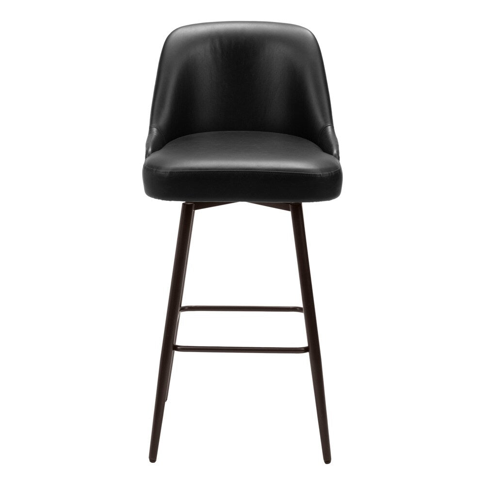 Zuo Modern - Keppel Swivel Barstool Black & Bronze - 109975 veiw 3