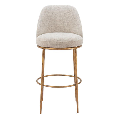 Zuo Modern - Nordhavn Swivel Barstool Beige & Gold - 110271 veiw 3