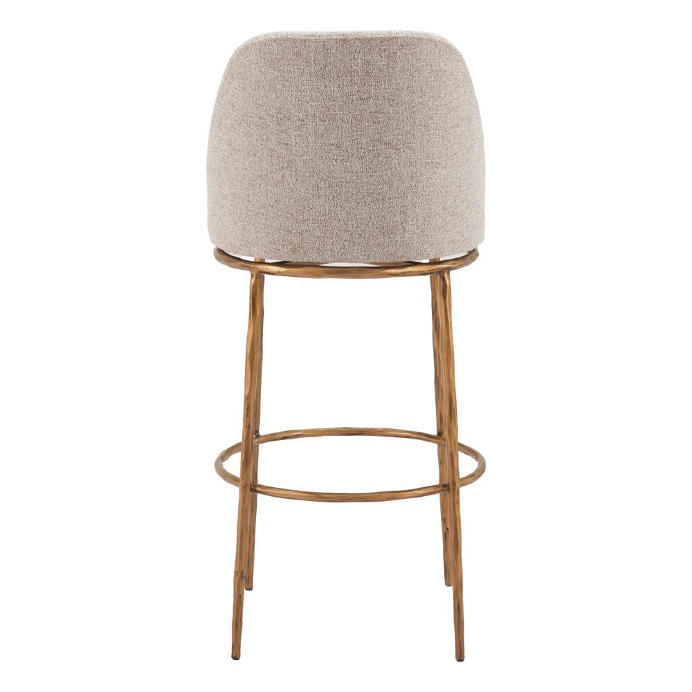 Zuo Modern - Nordhavn Swivel Barstool Beige & Gold - 110271 veiw 4
