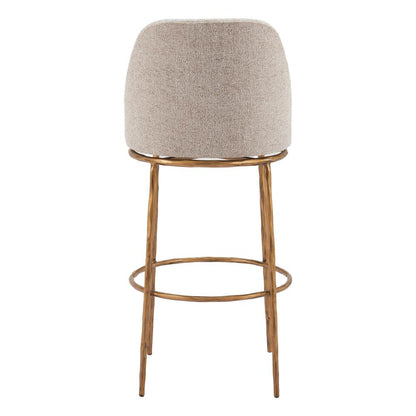 Zuo Modern - Nordhavn Swivel Barstool Beige & Gold - 110271 veiw 4