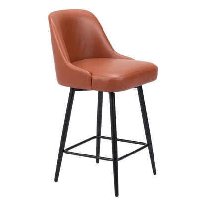 Zuo Modern - Keppel Swivel Counter Stool Brown - 109972 veiw 1