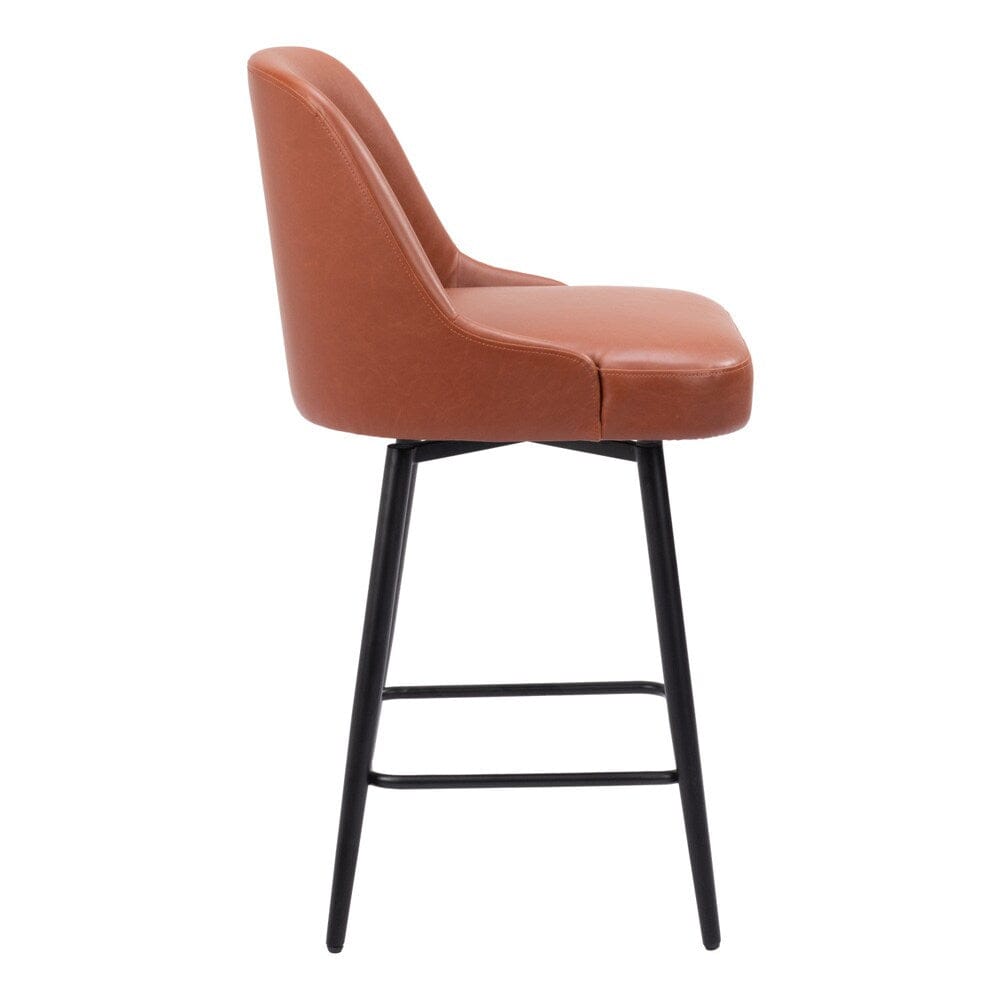 Zuo Modern - Keppel Swivel Counter Stool Brown - 109972 veiw 2
