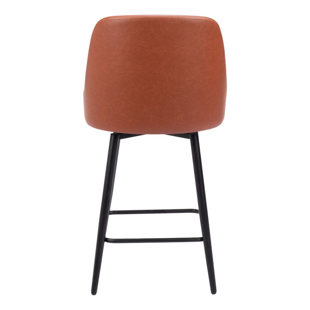 Zuo Modern - Keppel Swivel Counter Stool Brown - 109972 veiw 4